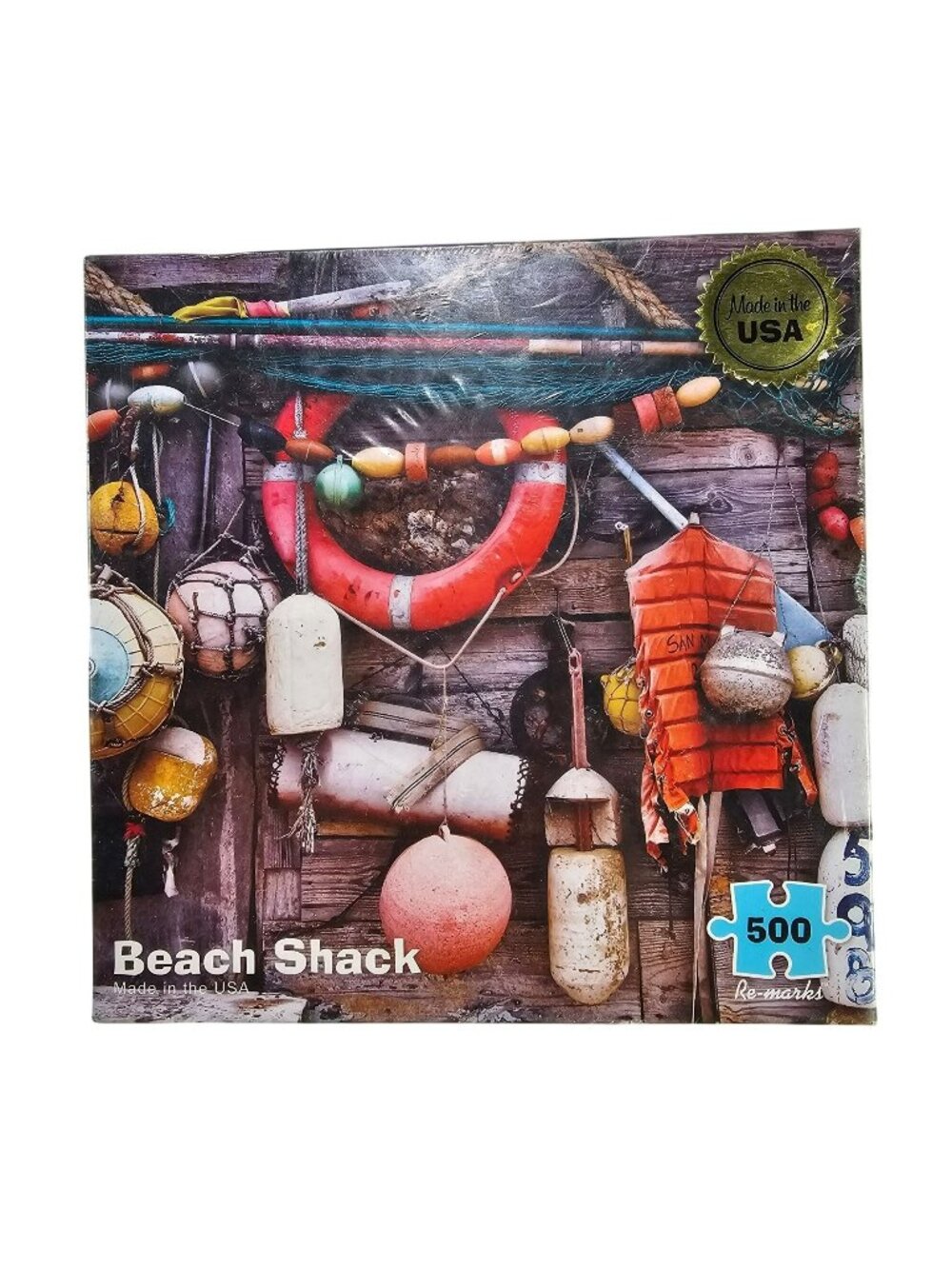 Beach Shack Buoys Bumpers NEW 500pc Puzzle 16x20" w/ Mini Poster by Re-Marks